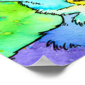 Sweet Rainbow Waterverf Corgi Poster (Hoek)