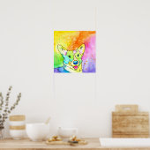 Sweet Rainbow Waterverf Corgi Poster (Keuken)
