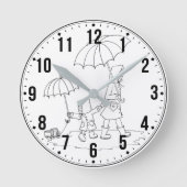 Sweet Rainy Day Clock - Moeder & Kind Gift Ronde Klok (Voorkant)