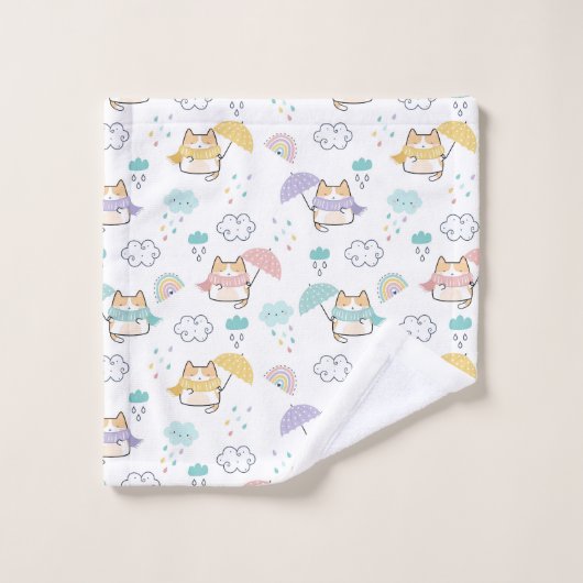 Sweet Rainy Day Pattern Badhanddoek Set Bad Handdoek (Wasdoekje)