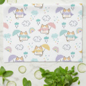 Sweet Rainy Day Pattern Keukenhanddoek (Gevouwen)