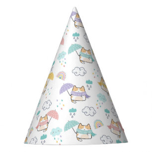 Sweet Rainy Day Pattern Party Pet Feesthoedjes