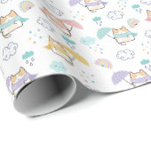 Sweet Rainy Day Pattern Wrapping Paper Roll Cadeaupapier (Rol Hoek)