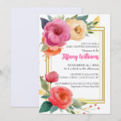 Sweet Ranunculus Waterverf Baby shower Lijst Kaart (Voorkant / Achterkant)