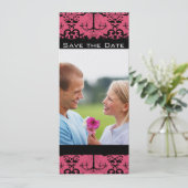 Sweet Raspberry & Black Chandelier Save the Date Kaart (Staand voorkant)