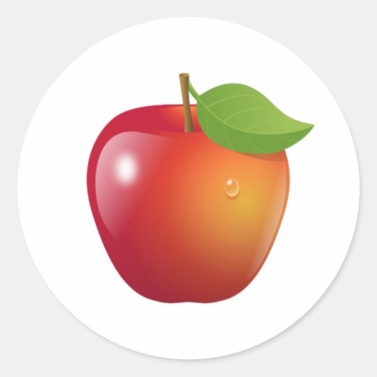 Sweet Red Apple Ronde Sticker (Voorkant)