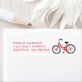 Sweet Red Bicycle Bike CUSTOM Mailing Etiket (Insitu)