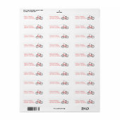 Sweet Red Bicycle Bike CUSTOM Mailing Etiket (Full Sheet)