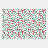 Sweet Red Blue Aardbeien Witte Bloemen Patroon Inpakpapier Vel (Voorkant 2)
