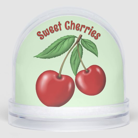 Sweet Red Cherries Personalized Sneeuwbol (Voorkant)