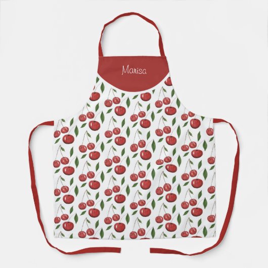 Sweet Red Cherries Waterverf Schort (Voorkant)