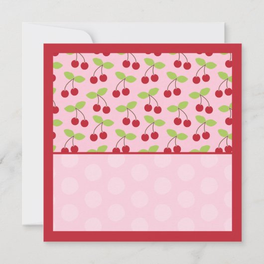 Sweet Red Cherry Baby meisje geboorte aankondiging (Achterkant)