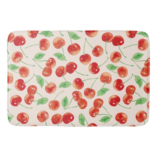Sweet Red Cherry Pattern Badmat (Voorkant)