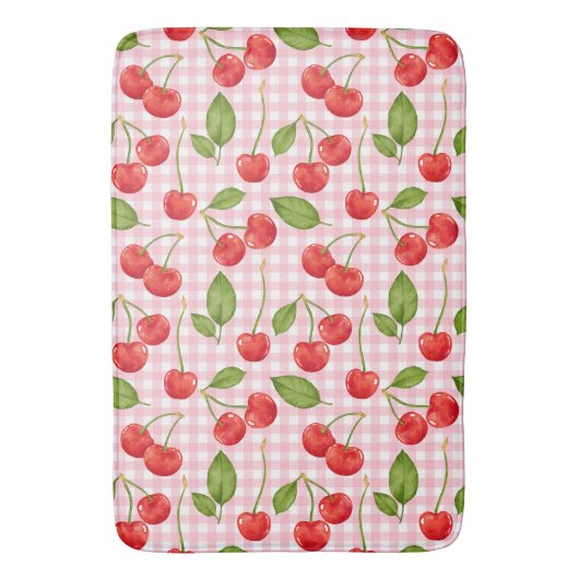 Sweet Red Cherry Pattern Badmat (Voorkant Verticaal)