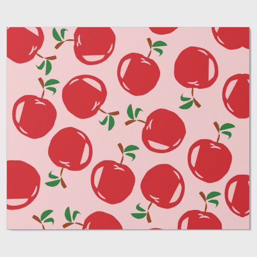 Sweet Red Cherry Pattern Cadeaupapier (Vlak)