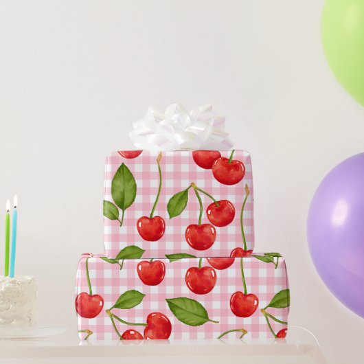 Sweet Red Cherry Pattern Cadeaupapier (Feestgeschenken)