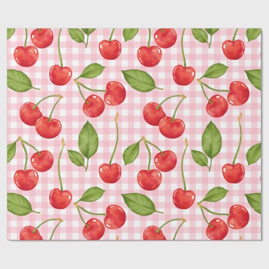 Sweet Red Cherry Pattern Cadeaupapier (Vlak)