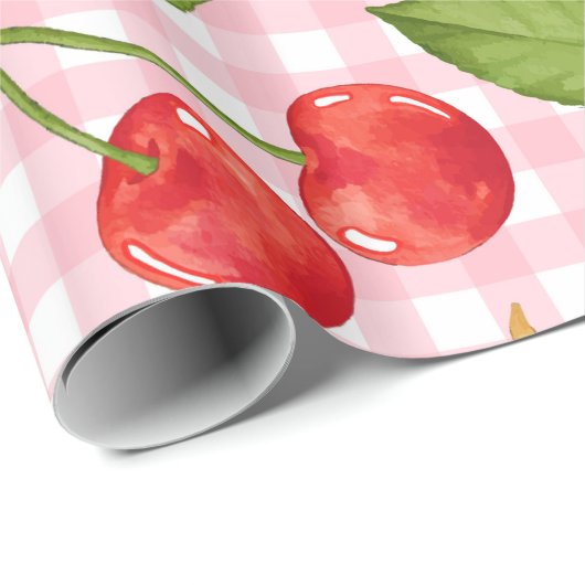 Sweet Red Cherry Pattern Cadeaupapier (Rol Hoek)