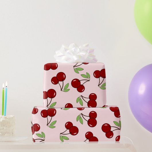 Sweet Red Cherry Pattern Cadeaupapier (Feestgeschenken)
