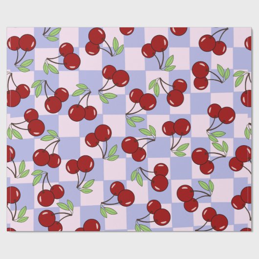 Sweet Red Cherry Pattern Cadeaupapier (Vlak)