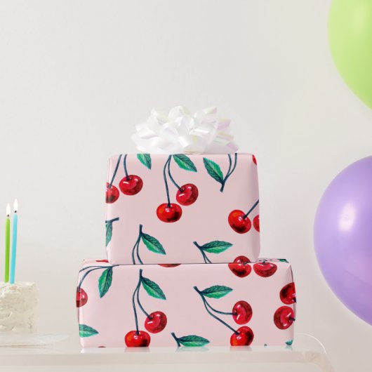 Sweet Red Cherry Pattern Cadeaupapier (Feestgeschenken)