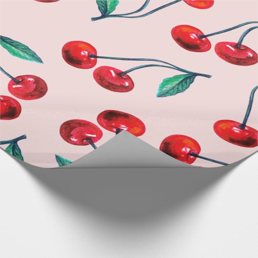 Sweet Red Cherry Pattern Cadeaupapier (Hoek)