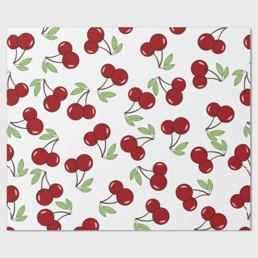Sweet Red Cherry Pattern Cadeaupapier (Vlak)