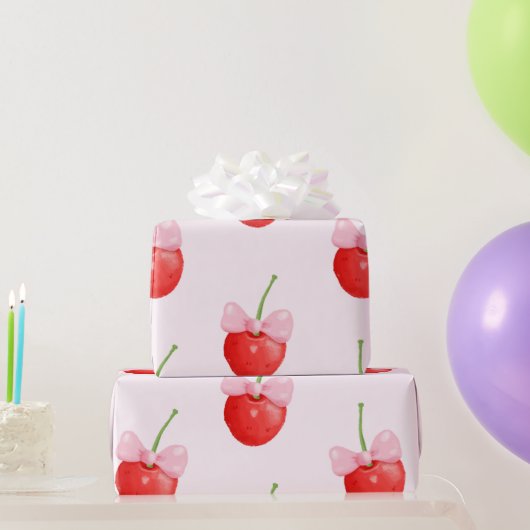Sweet Red Cherry Pattern Cadeaupapier (Feestgeschenken)