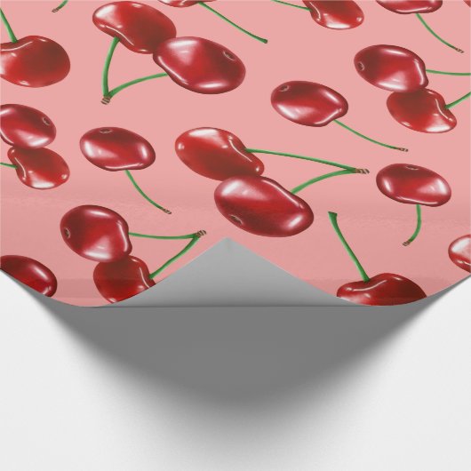 Sweet Red Cherry Pattern Cadeaupapier (Hoek)
