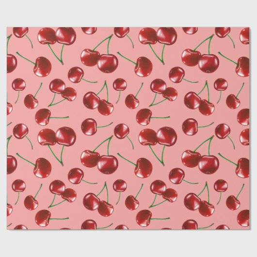 Sweet Red Cherry Pattern Cadeaupapier (Vlak)