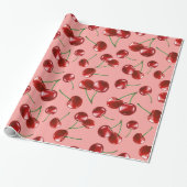 Sweet Red Cherry Pattern Cadeaupapier (Uitgerold)