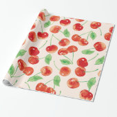 Sweet Red Cherry Pattern Cadeaupapier (Uitgerold)