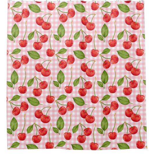 Sweet Red Cherry Pattern Douchegordijn (Voorkant)