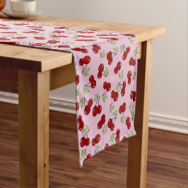 Sweet Red Cherry Pattern Korte Tafelloper