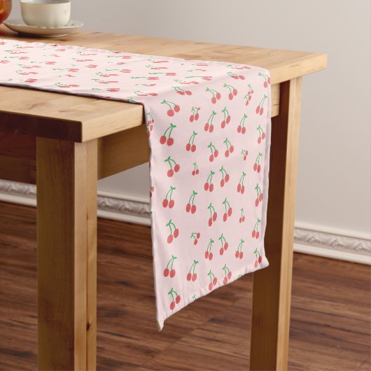 Sweet Red Cherry Pattern Korte Tafelloper (Voorbeeld)