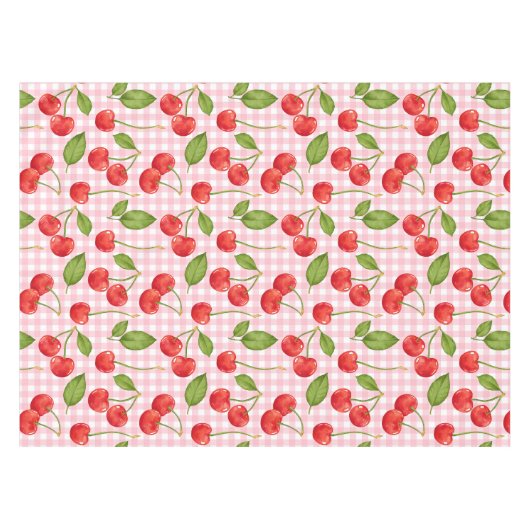 Sweet Red Cherry Pattern Tafelkleed (Voorkant (Horizontaal))