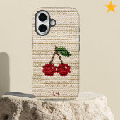 Sweet Red Crochet Cherries Yarn Custom Name Case-Mate iPhone Case