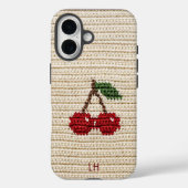 Sweet Red Crochet Cherries Yarn Custom Name Case-Mate iPhone Case (Achterkant)