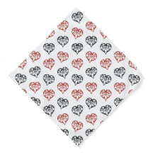 Sweet Red en Black Blazing Heart Outline Pattern