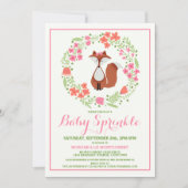 Sweet Red Fox Baby Sprinkle Uitnodiging (Voorkant)