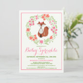 Sweet Red Fox Baby Sprinkle Uitnodiging (Staand voorkant)
