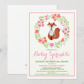 Sweet Red Fox Baby Sprinkle Uitnodiging (Voorkant / Achterkant)