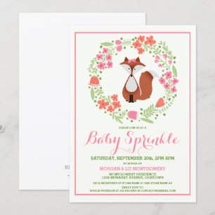 Sweet Red Fox Baby Sprinkle Uitnodiging