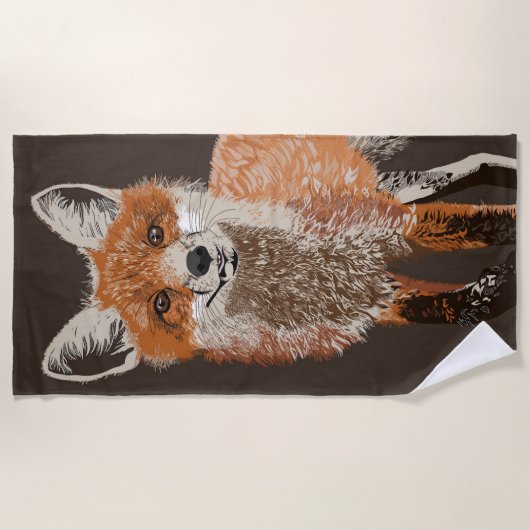 Sweet Red Fox Beach Towel Strandlaken (Voorkant)