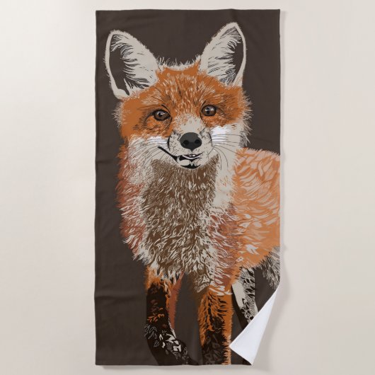 Sweet Red Fox Beach Towel Strandlaken (Voorkant)