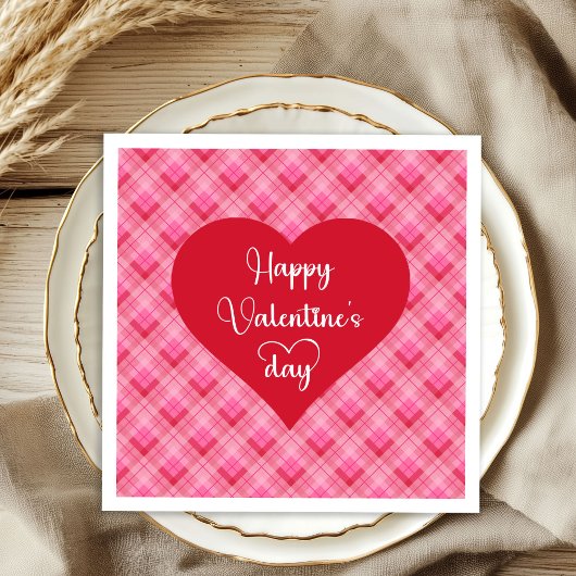 Sweet Red Hearts Cute Valentine Table Decor Napkin Servet