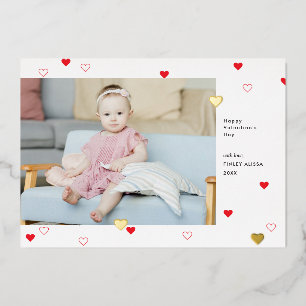 Sweet Red Hearts Happy Valentine's Day Foto Folie Uitnodiging