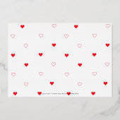 Sweet Red Hearts Happy Valentine's Day Foto Folie Uitnodiging (Achterkant)