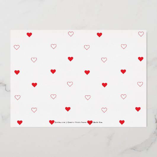 Sweet Red Hearts Happy Valentine's Day Foto Folie Uitnodiging (Achterkant)