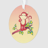 Sweet Red Monkey Animal Acrylyl Ornament (voorkant)